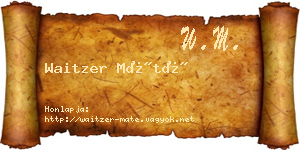 Waitzer Máté névjegykártya